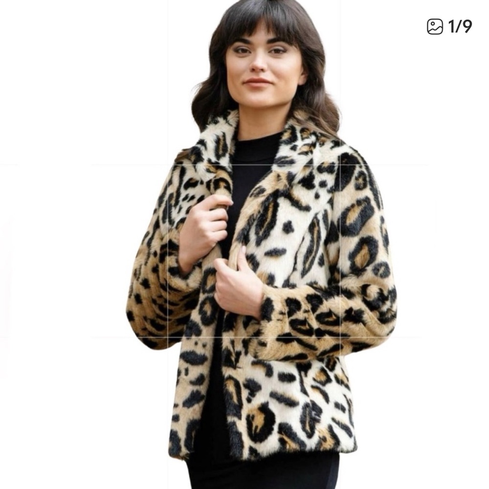 Fabulous Furs By Donna Salyers Leopard Faux Fur Jacket Size X Small Mob Wife
